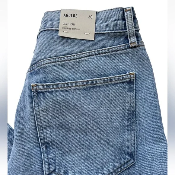 Agolde Dame High Rise Wide Leg Jeans Sz 30x31 In Showdown